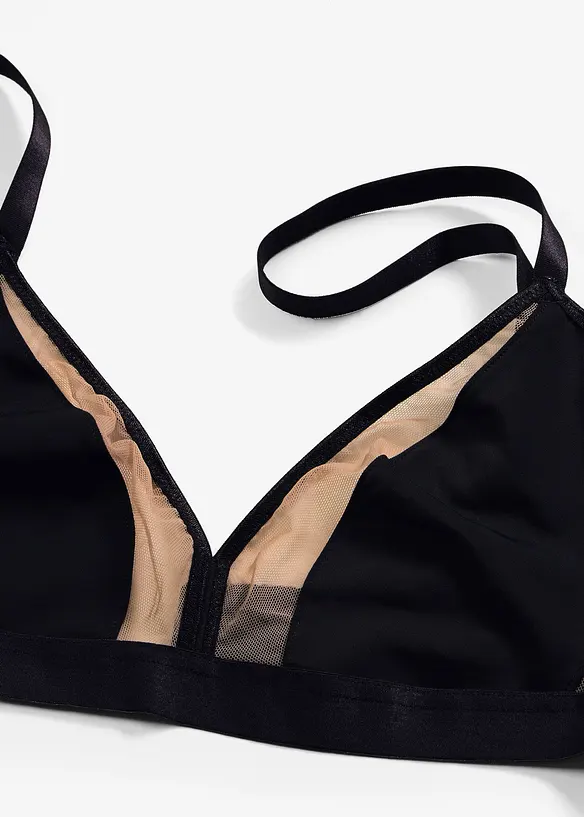 Bralette senza ferretto con inserti trasparenti, bonprix