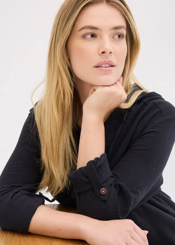 Blusa in mussola vaporosa, bonprix