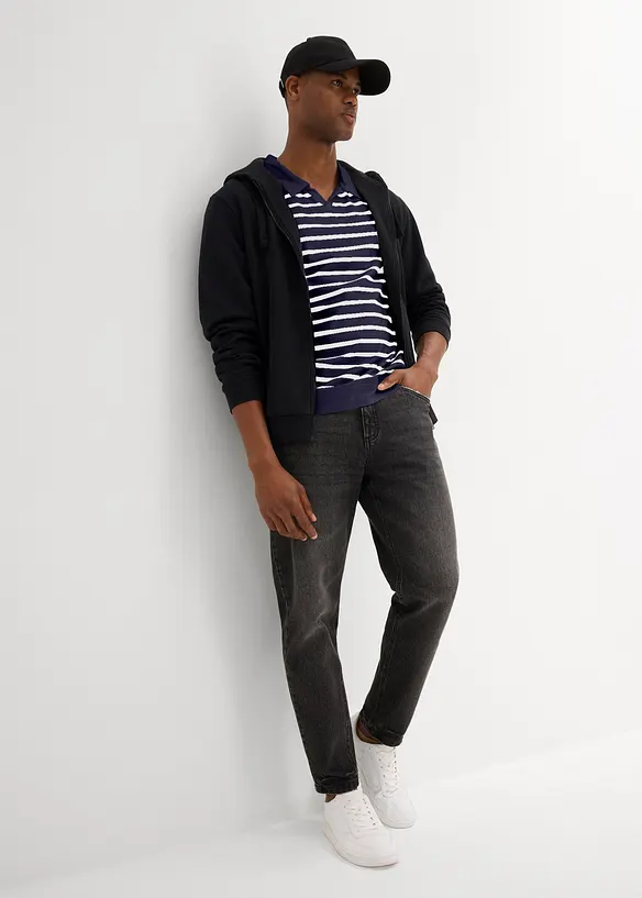 Felpa con zip e cappuccio, bonprix