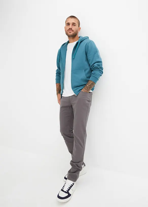 Felpa con zip e cappuccio regular fit, bonprix
