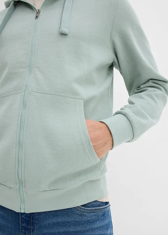 Felpa con zip e cappuccio regular fit, bonprix