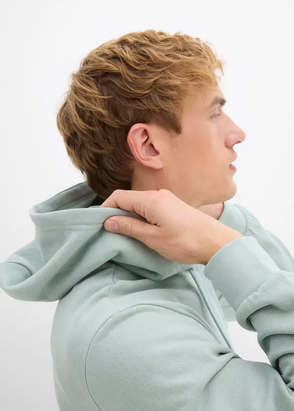 Felpa con zip e cappuccio regular fit, bonprix