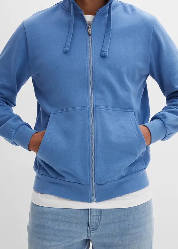 Felpa con zip e cappuccio regular fit, bonprix