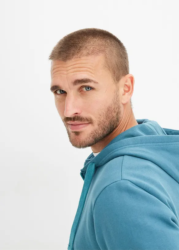 Felpa con zip e cappuccio regular fit, bonprix