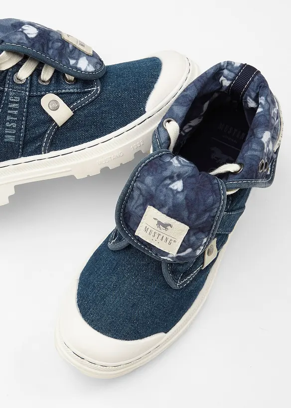 Sneaker alte Mustang in tela di cotone, Mustang