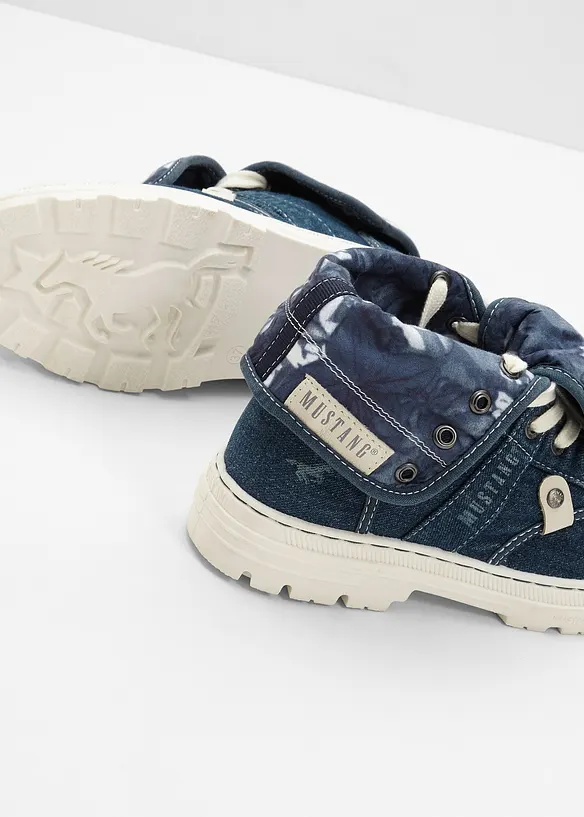 Sneaker alte Mustang in tela di cotone, Mustang