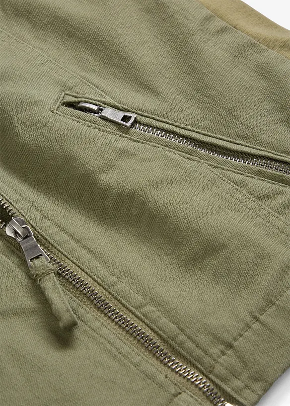 Giacca in twill di cotone con inserti laterali elasticizzati, bonprix