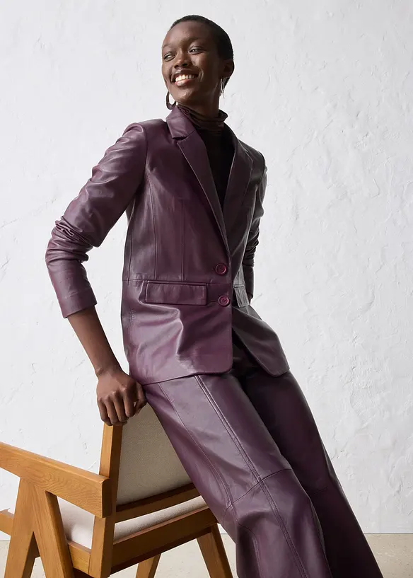 Blazer in nappa d'agnello, bonprix