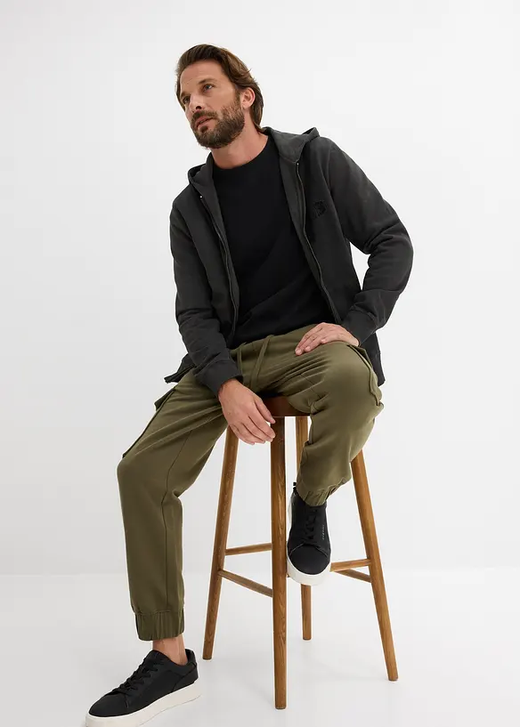 Pantaloni da jogging con tasche cargo, loose fit, bonprix