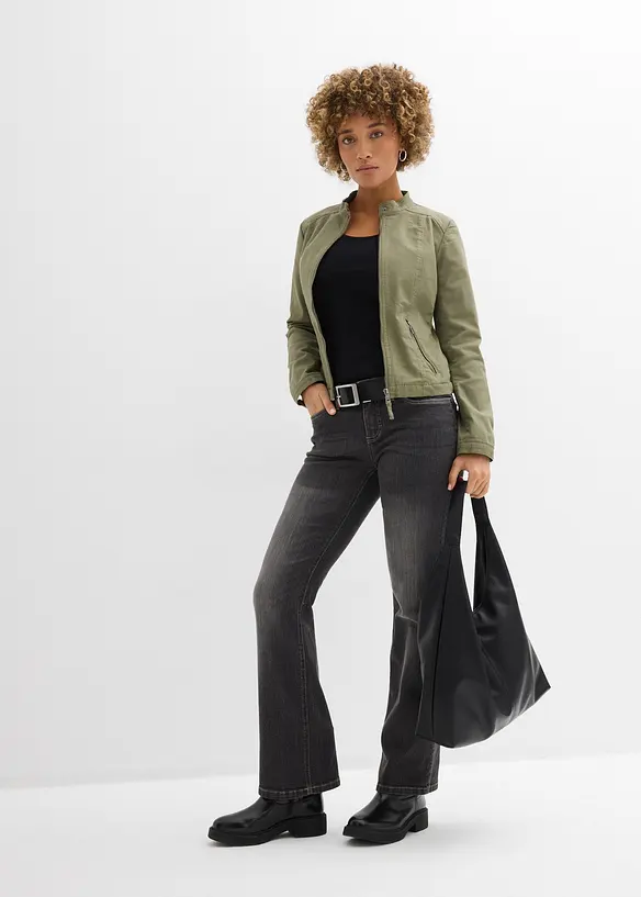 Giacca in twill di cotone con inserti laterali elasticizzati, bonprix