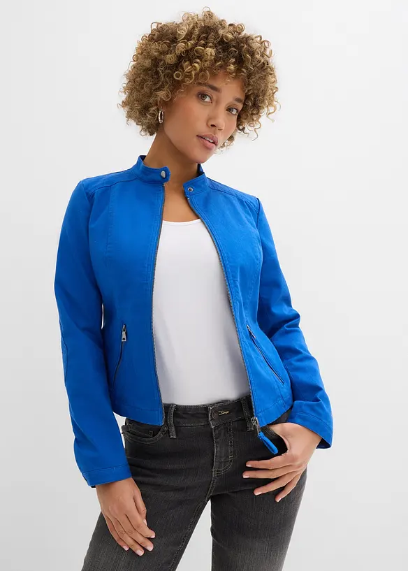 Giacca in twill di cotone con inserti laterali elasticizzati, bonprix