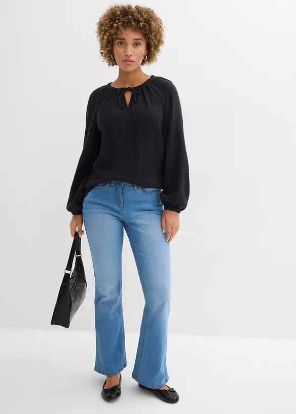 Blusa in mussola vaporosa, bonprix