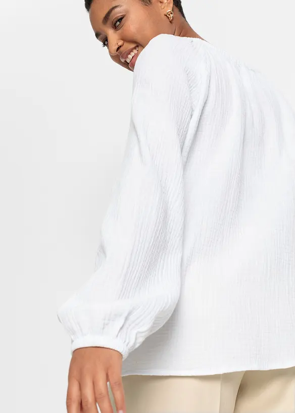 Blusa in mussola vaporosa, bonprix