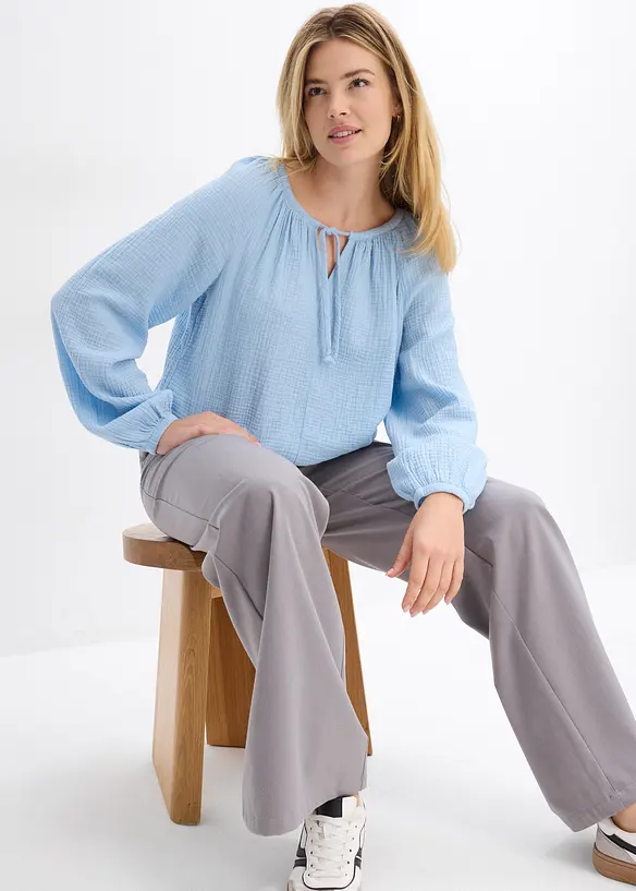 Blusa in mussola vaporosa, bonprix