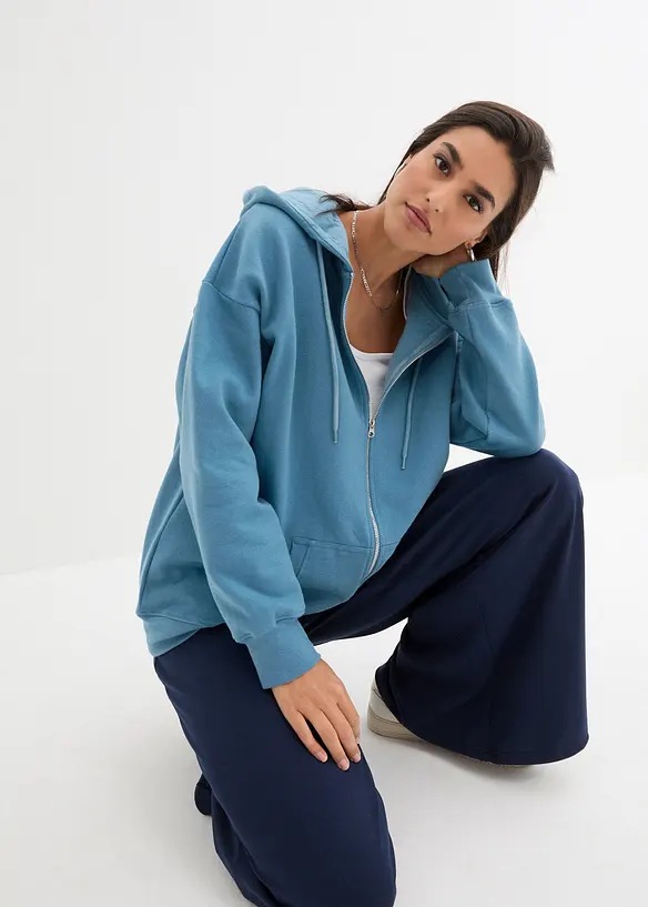 Felpa con zip e cappuccio, bonprix