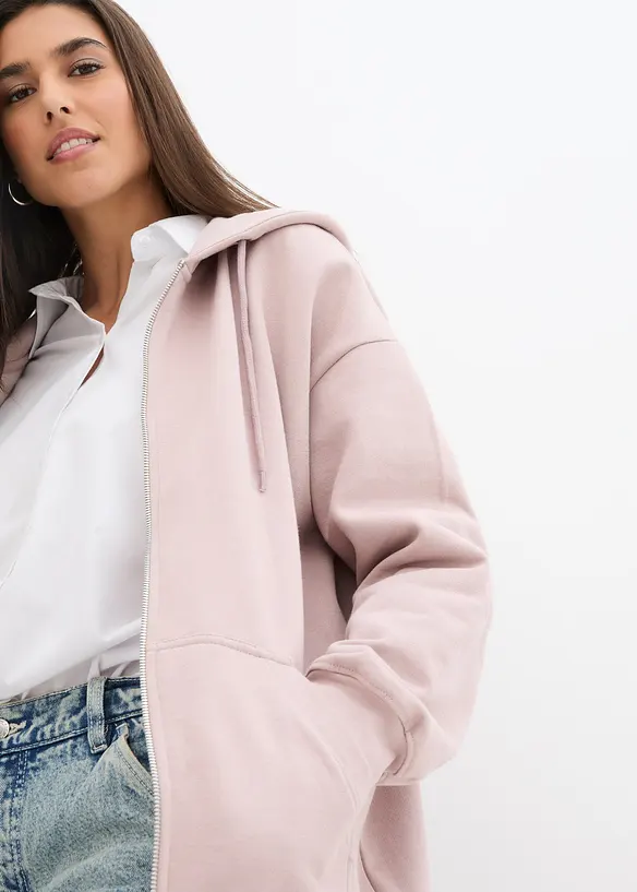 Felpa con zip e cappuccio, bonprix