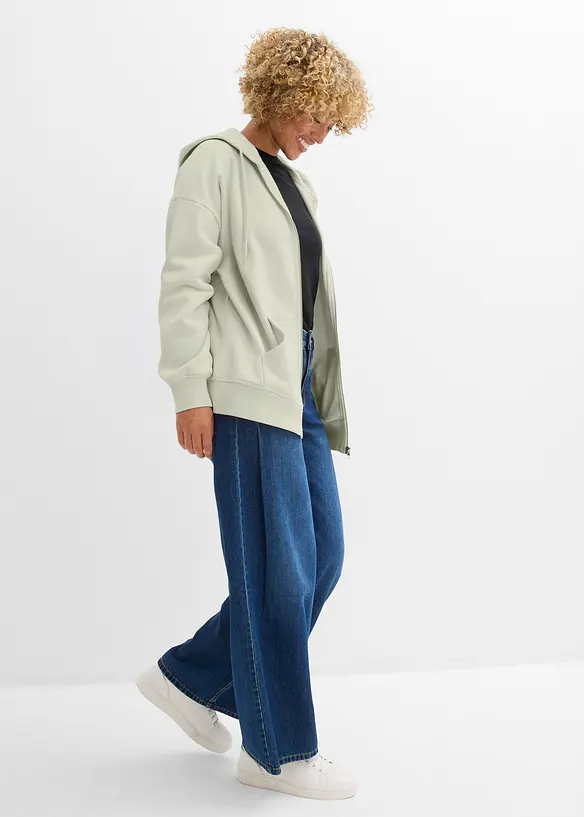 Felpa con zip e cappuccio, bonprix