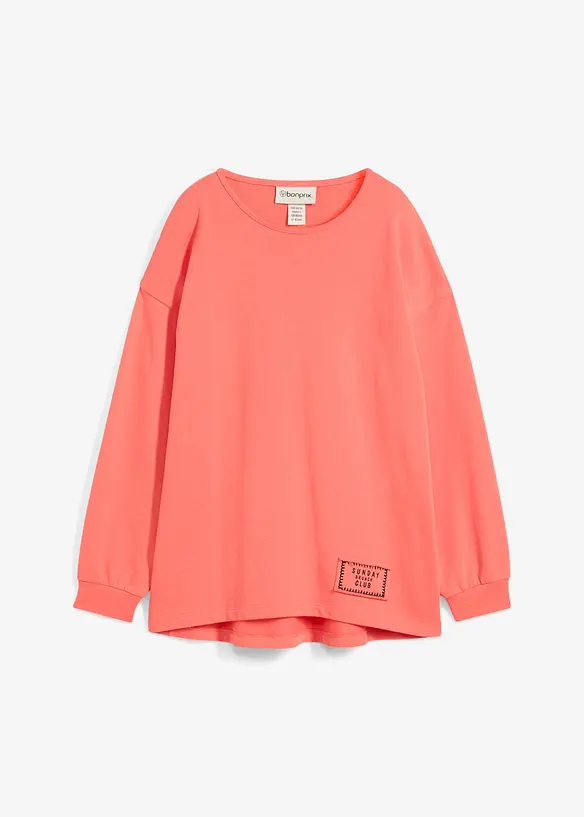 Felpa in misto cotone con orlo asimmetrico, bonprix