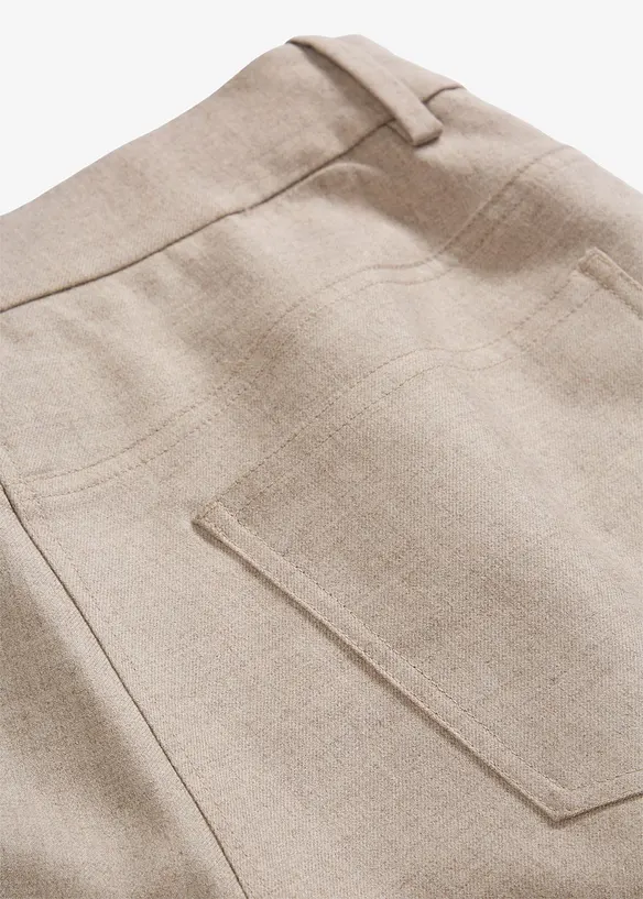 Pantaloni 5 tasche larghi con lana, bonprix