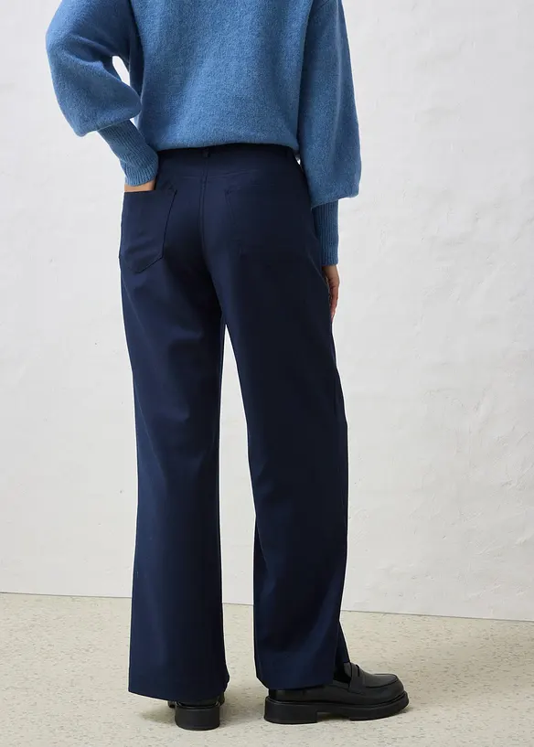 Pantaloni 5 tasche larghi con lana, bonprix