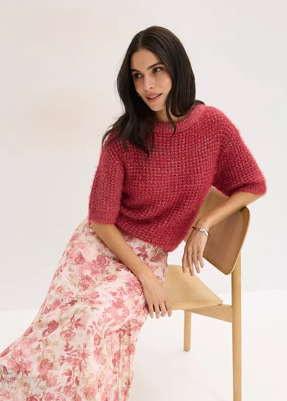 Gonna di chiffon con effetto crinkle, bonprix