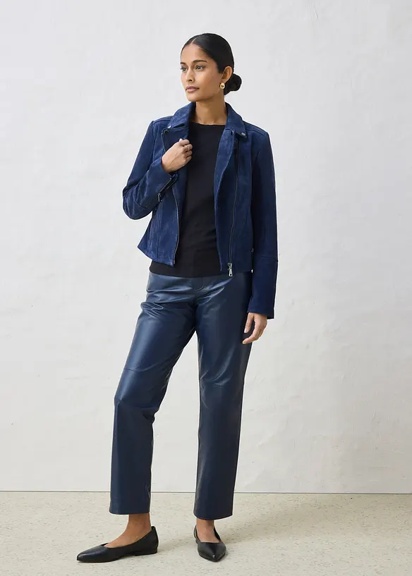 Giacca biker in pelle scamosciata, bonprix