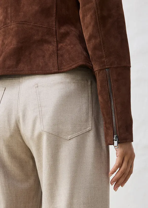 Giacca biker in pelle scamosciata, bonprix