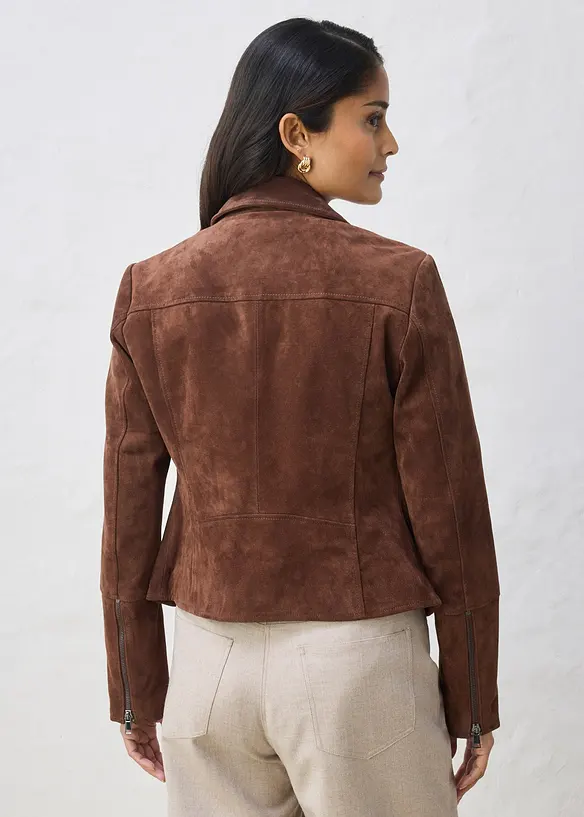 Giacca biker in pelle scamosciata, bonprix