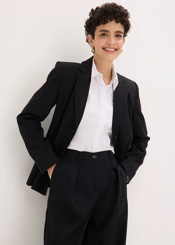 Pantaloni barrel fit con pinces, bonprix