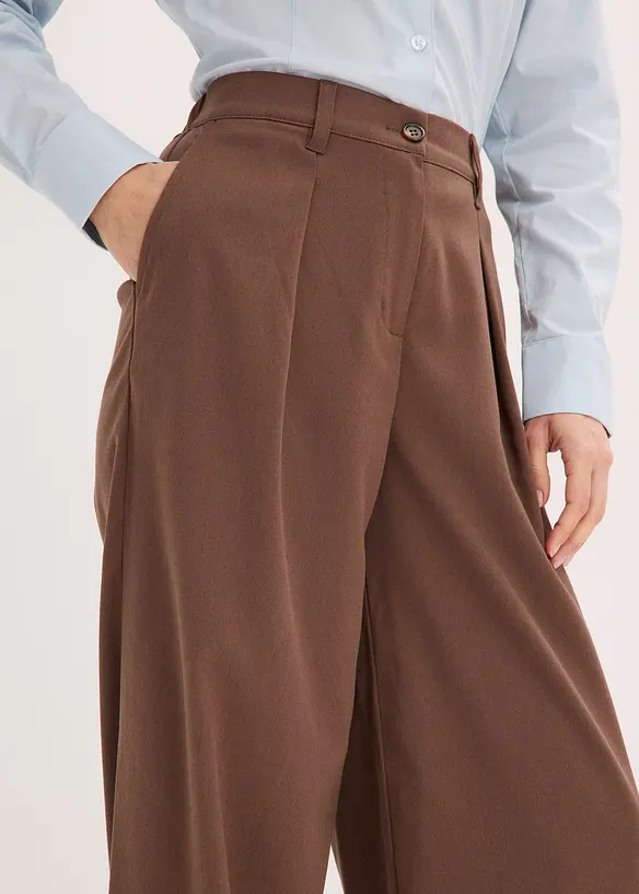 Pantaloni barrel fit con pinces, bonprix
