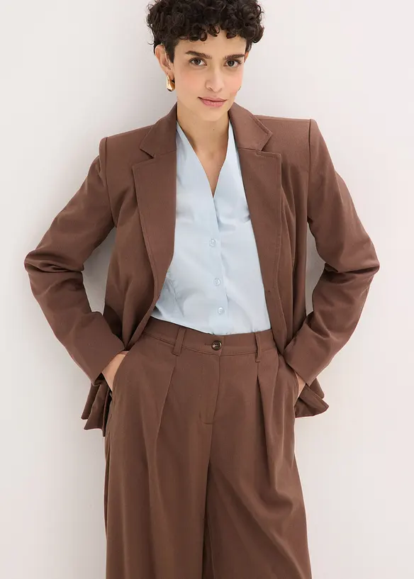 Pantaloni barrel fit con pinces, bonprix