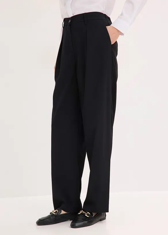 Pantaloni barrel fit con pinces, bonprix