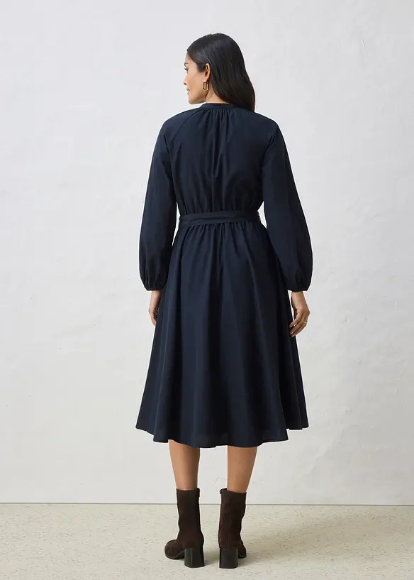 Abito chemisier in misto seta con cintura, bonprix