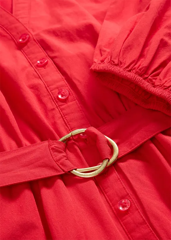 Abito chemisier in misto seta con cintura, bonprix