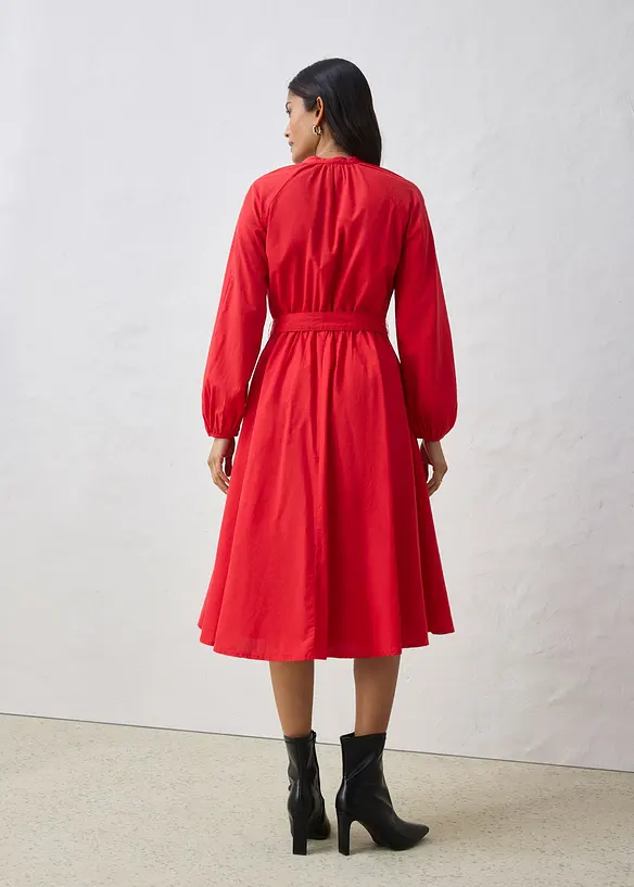 Abito chemisier in misto seta con cintura, bonprix