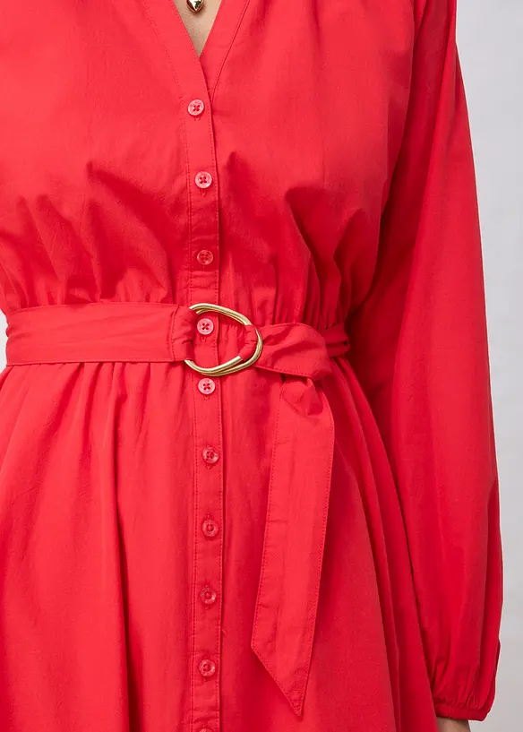 Abito chemisier in misto seta con cintura, bonprix