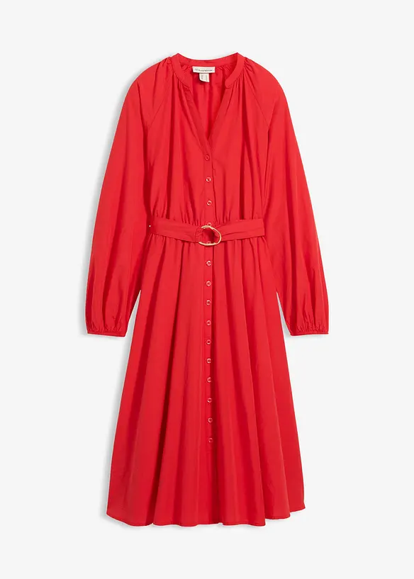 Abito chemisier in misto seta con cintura, bonprix