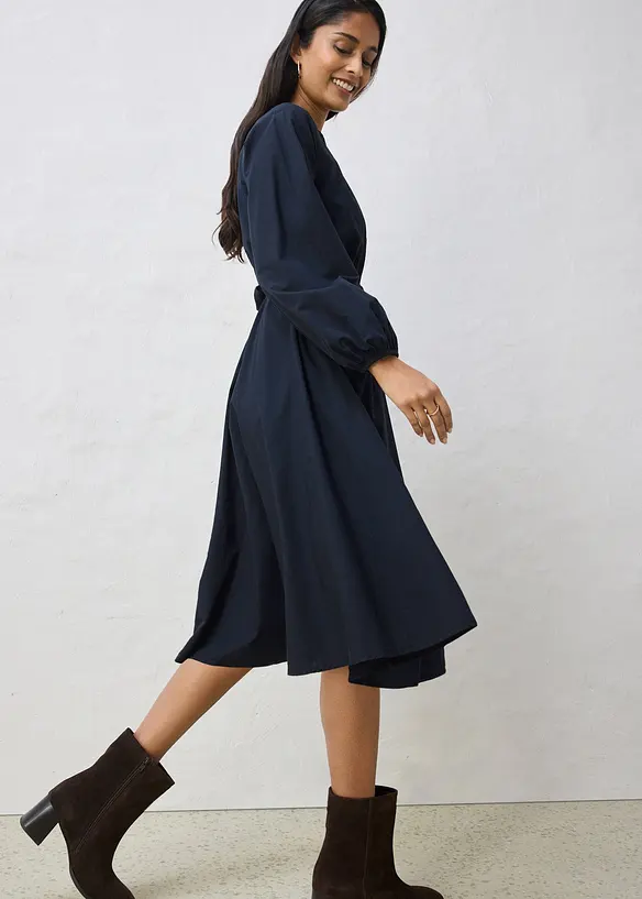 Abito chemisier in misto seta con cintura, bonprix