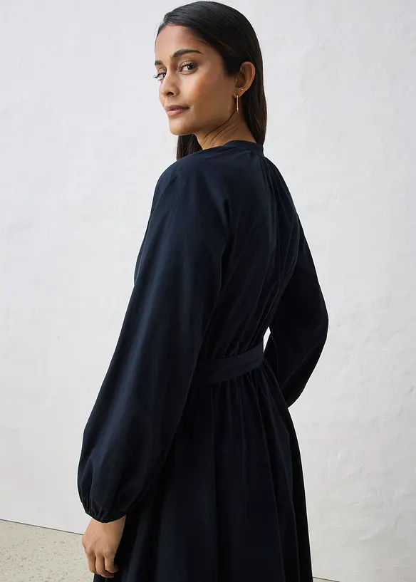 Abito chemisier in misto seta con cintura, bonprix