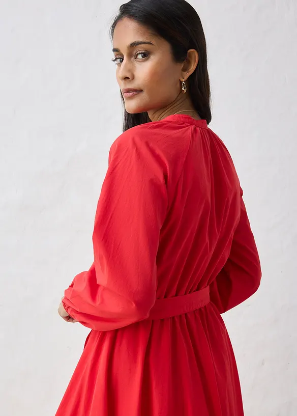 Abito chemisier in misto seta con cintura, bonprix