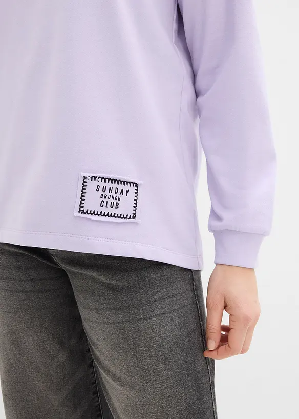 Felpa in misto cotone con orlo asimmetrico, bonprix