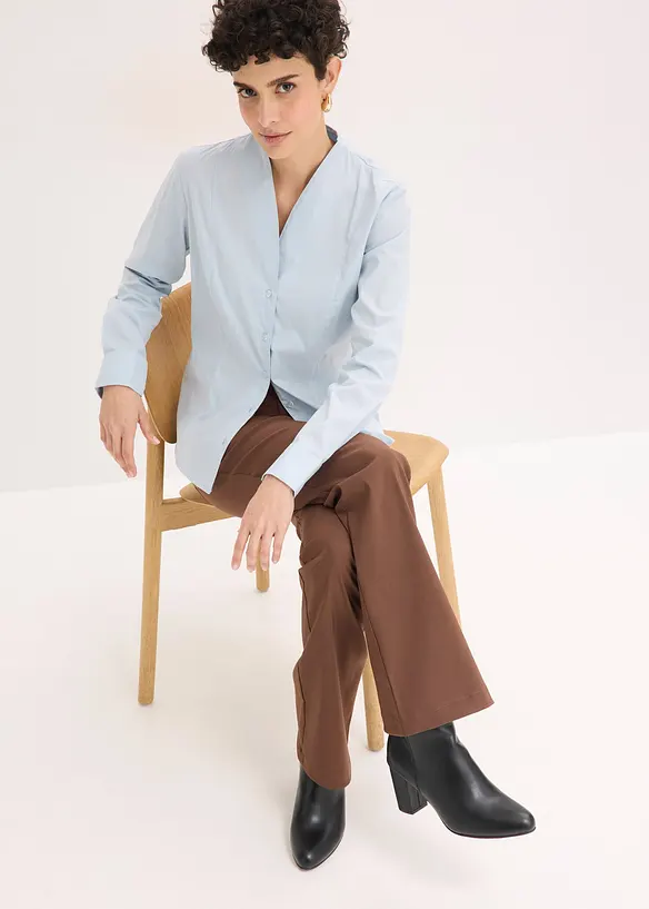 Camicetta in popeline con colletto dritto, bonprix