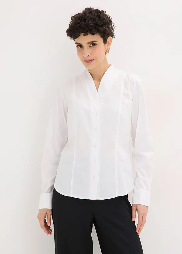 Camicetta in popeline con colletto dritto, bonprix