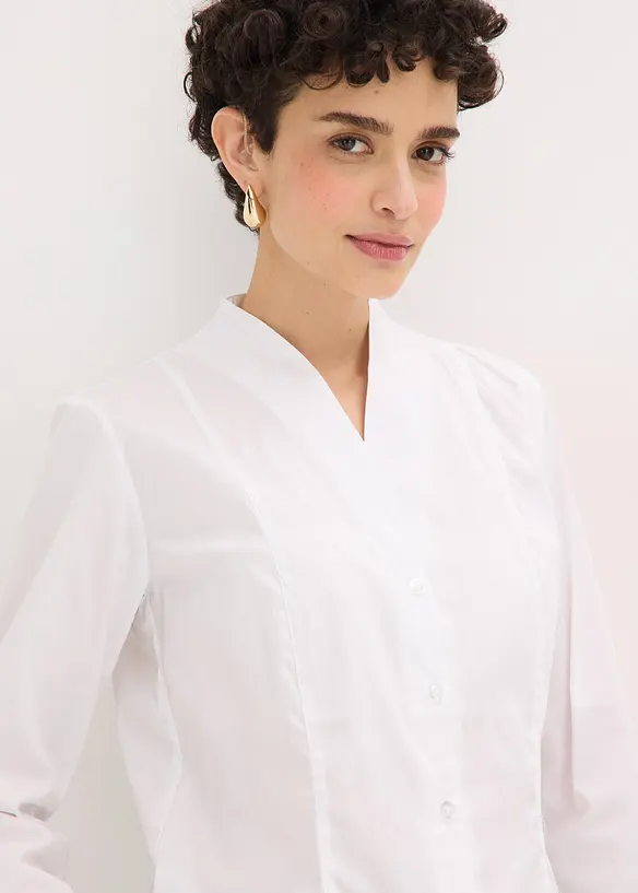 Camicetta in popeline con colletto dritto, bonprix