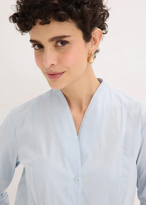 Camicetta in popeline con colletto dritto, bonprix