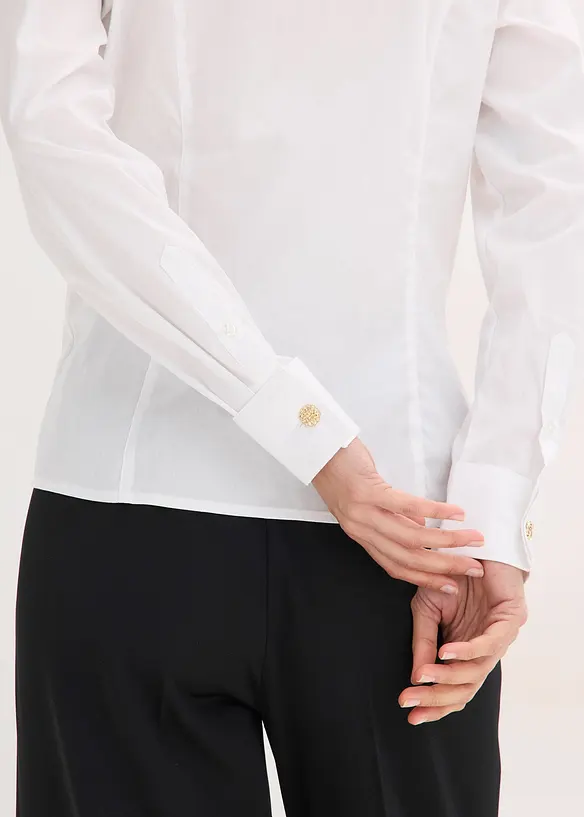 Camicetta in popeline con colletto dritto, bonprix