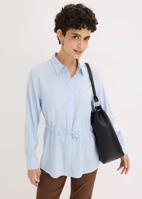 Camicetta in popeline con pieghe cucite, bonprix