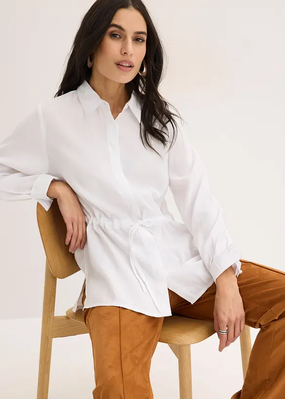 Camicetta in popeline con pieghe cucite, bonprix