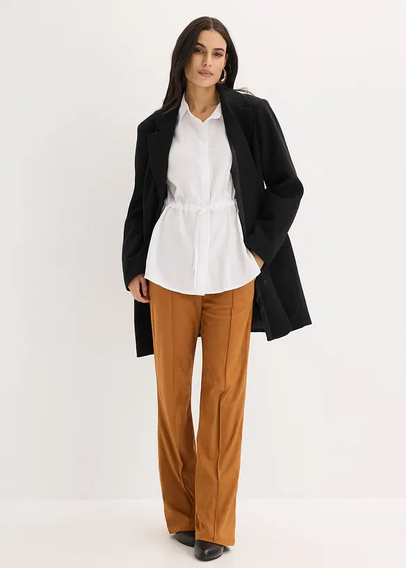 Camicetta in popeline con pieghe cucite, bonprix