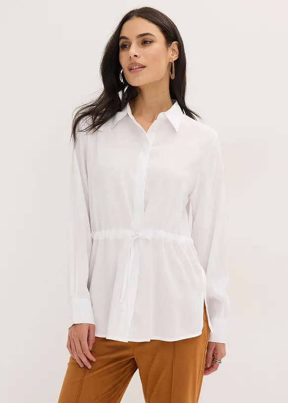 Camicetta in popeline con pieghe cucite, bonprix